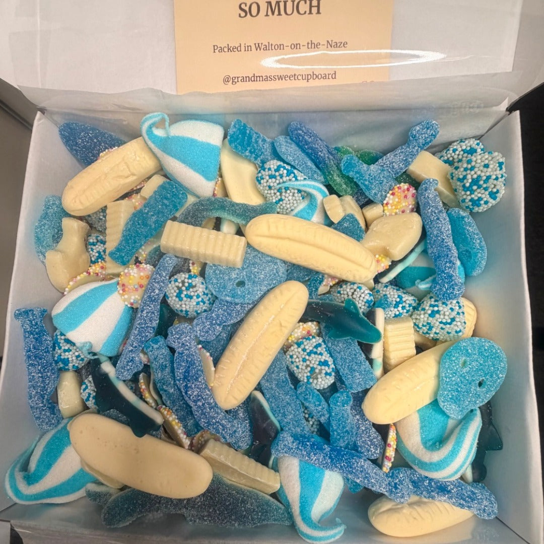 Blue celebration sweet box 1.5kg — hand-packed pick and mix gift box, UK delivery