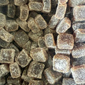 Close up of liquorice and ginger pieces"