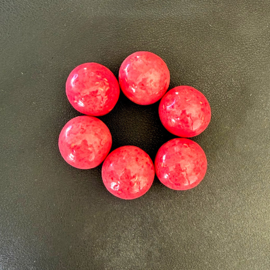 Narr Hallon Lakrits — soft Swedish liquorice coated in white chocolate with raspberry,  from Grandma's Sweet Cupboard