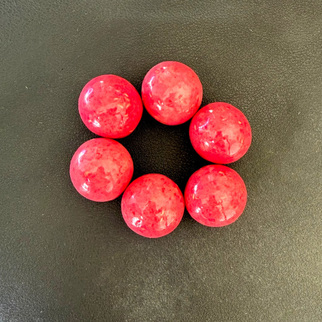 Narr Hallon Lakrits — soft Swedish liquorice coated in white chocolate with raspberry,  from Grandma's Sweet Cupboard